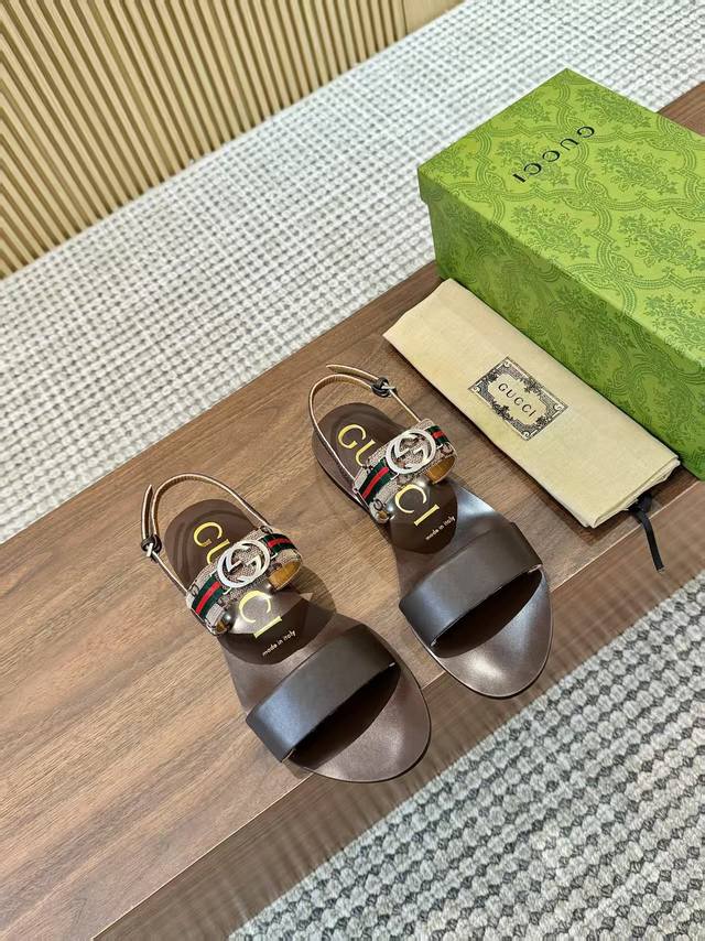 Gucc new product show 2025 official website synchronized 1:1 mold new sandals G