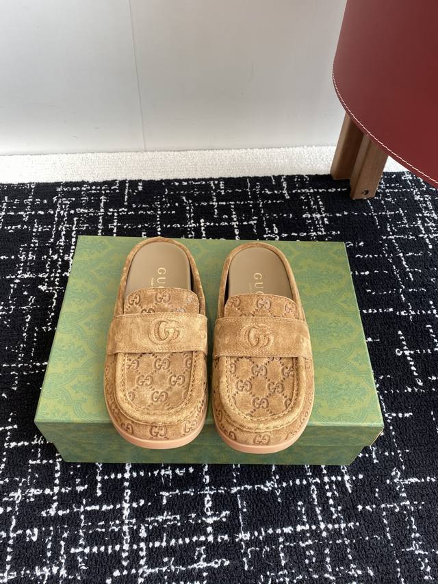 Purchasing-level Gucci 25Ss Spring and Summer new retro big head closed toe sli