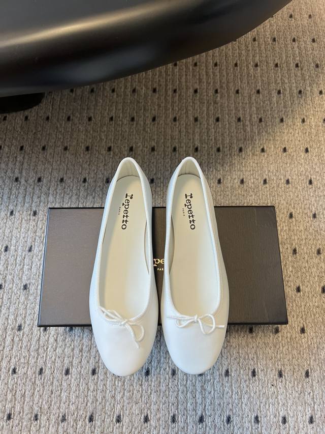 Top version Repetto 25Ss Spring and Summer new round-toed sheepskin bow Mary Ja