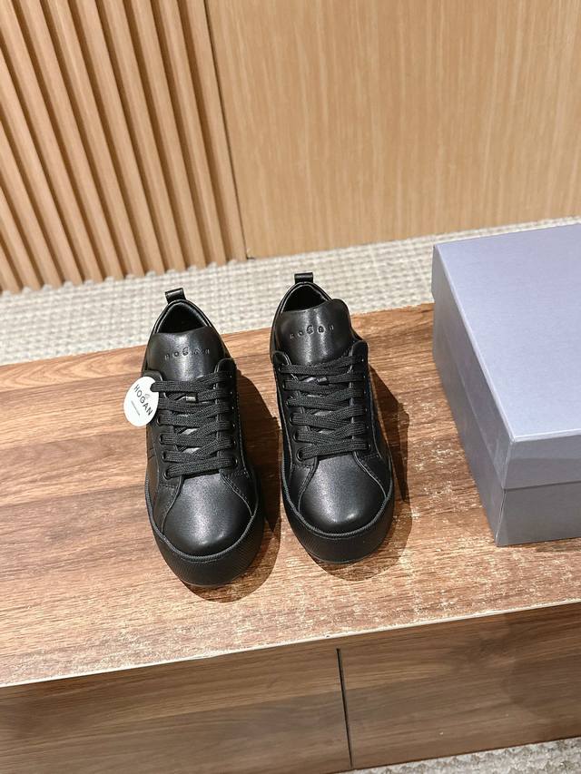 Top version men's size +10 Hogan#Little white shoes thick-soled sports casual sh