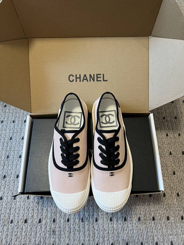 Purchasing-level Chanel 25Ss Chanel hidden vintage canvas shoes Full of vintage