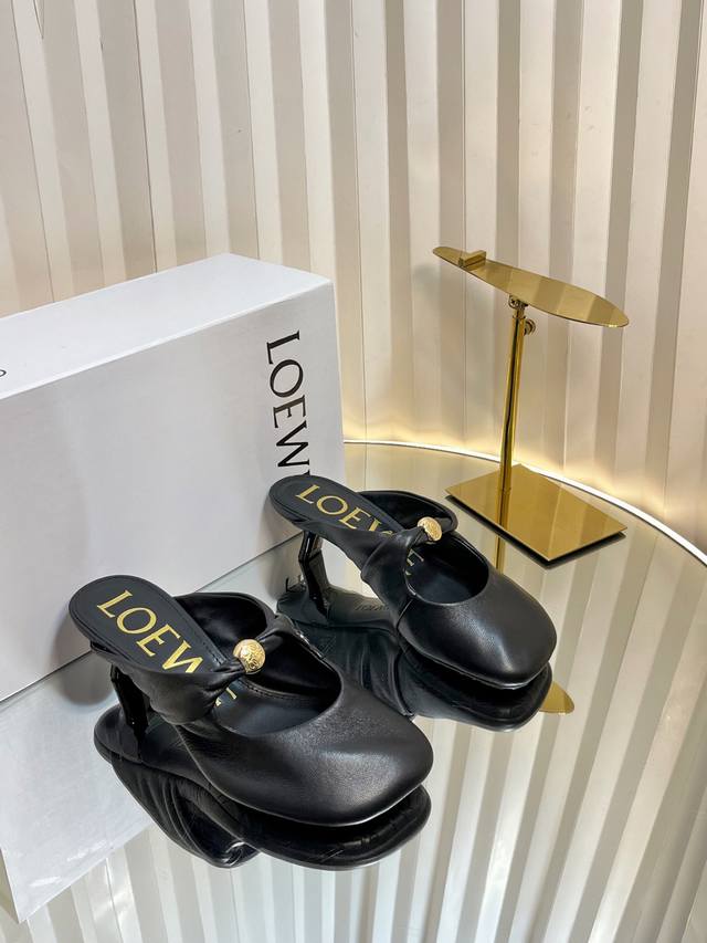 Loewe 25Ss Super soft and sticky high heels and half-supported shoes This Pebble