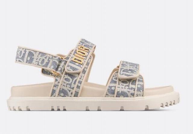 Factory Price Pp The Diorect sandal is crafted from blue tartan jacquard fabric