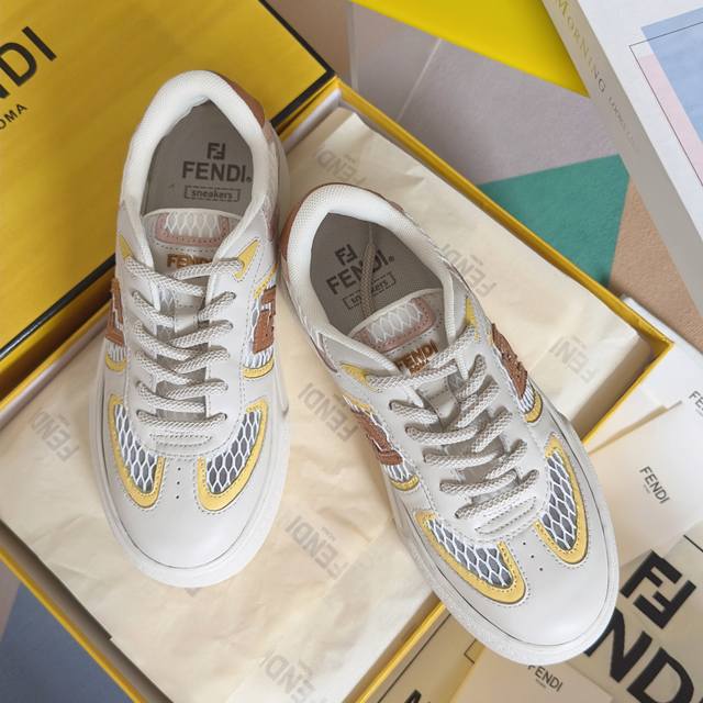 Top version: Couple's style Fendi thick-soled Match series couple's casual sneak