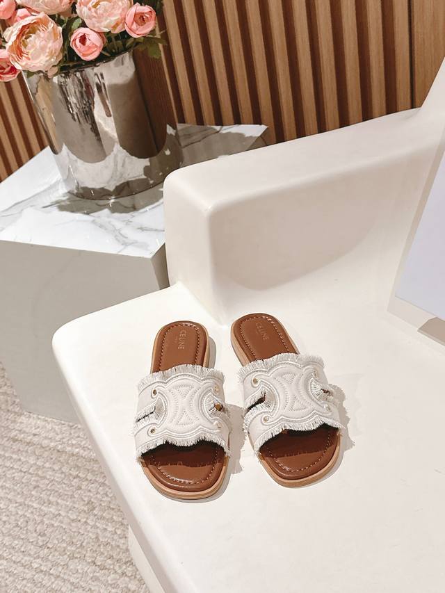 Celine Celine 2025Ss Spring and Summer New Slippers Arc de Triomphe British Styl