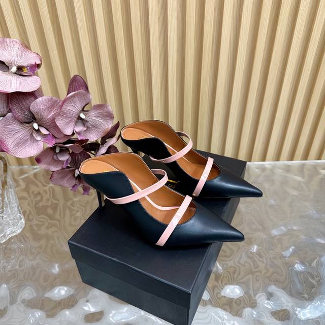 2025Classic Reappearance#Malone Souliers#Mid-heeled half-slip The classic hit st