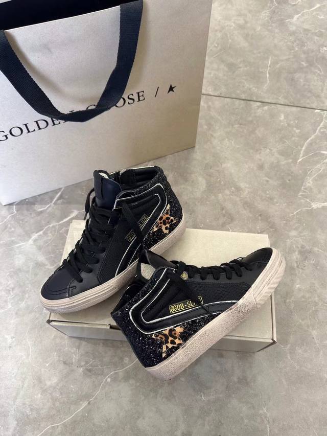Black leopard print star high top couple model top cowhide high version. Low-en