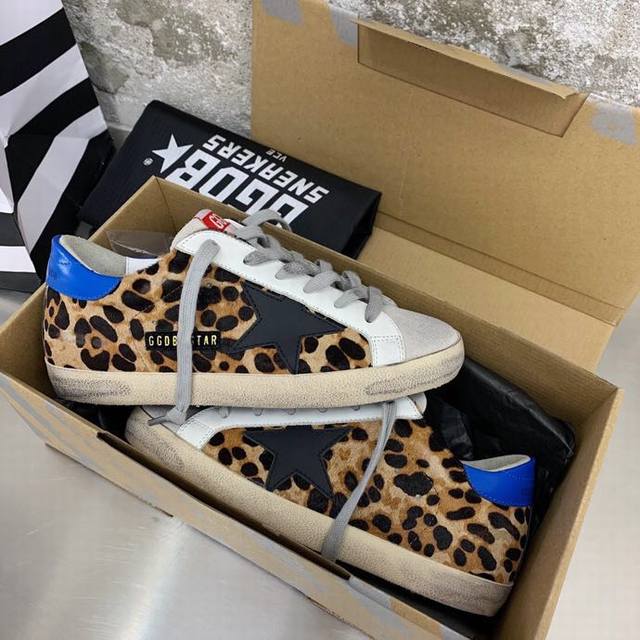 Leopard print blue tail couple style. Original cowhide high version. Low-end pl