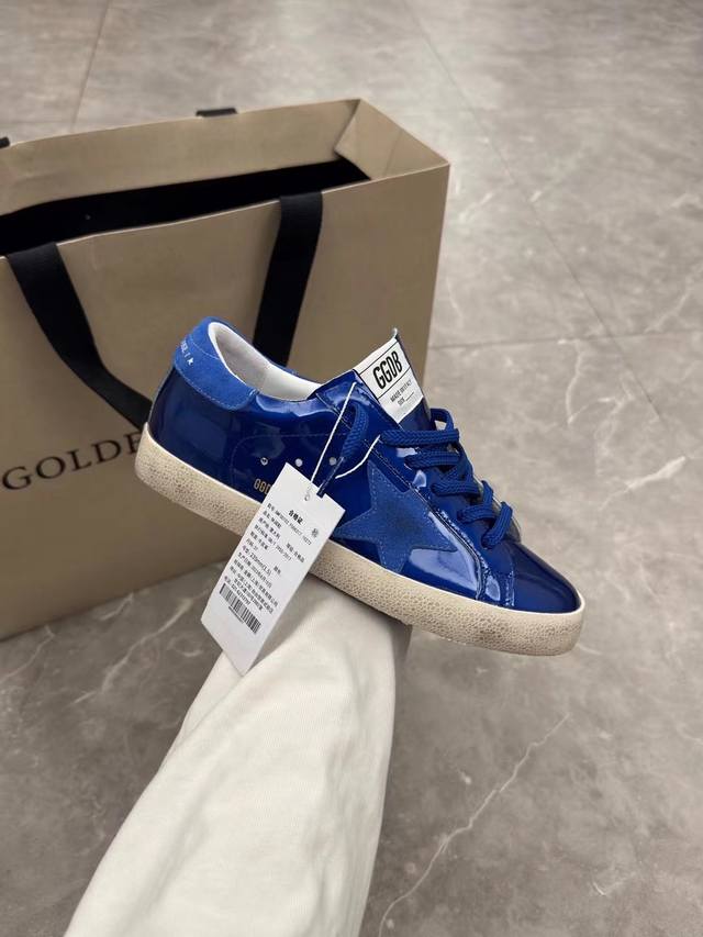 Blue patent leather couple style. Original cowhide high version. Low-end please