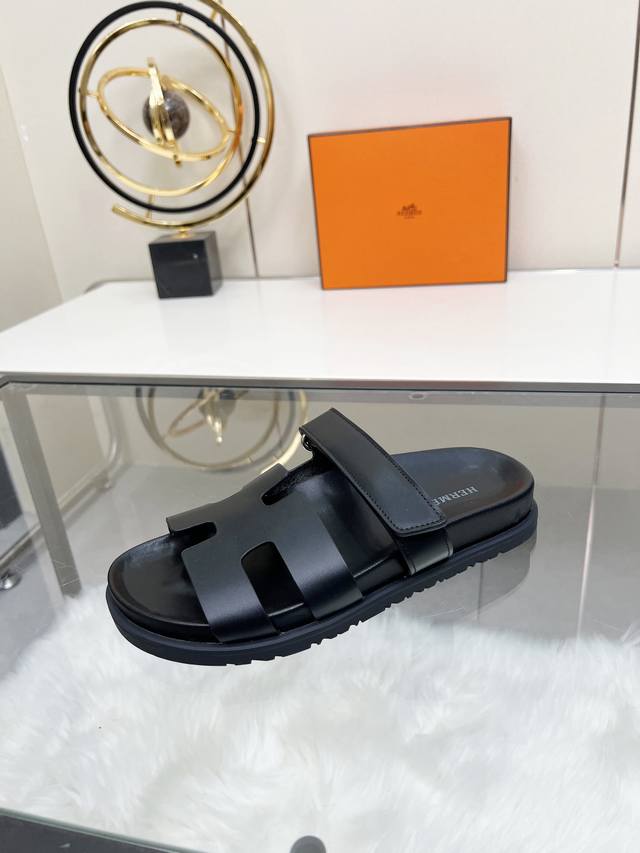 Instant quantity price: Men +10 Hermes high version women's sandals with cowhid