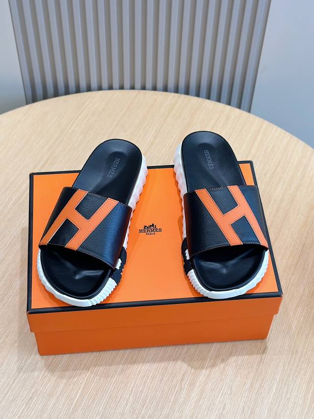 Top version: Hermess H house men's and women's same style slip-on lazy sandals -