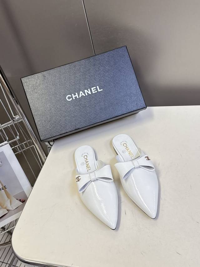 Chanel Chanel 25A Spring and Summer new bow half-slippers Many celebrities and f