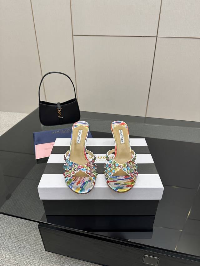 Aquazzura Zp Original mold new product rhinestone sandals Made of original custo
