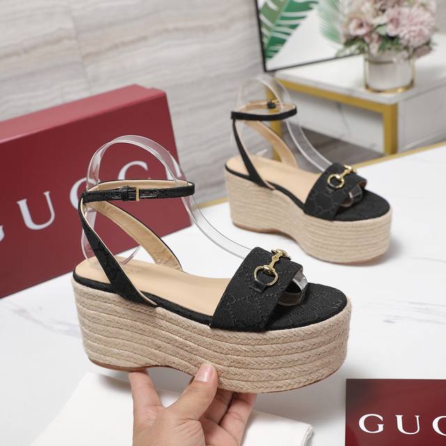 high version 2025 latest counter model Gucci's latest hit series wedge hemp rop