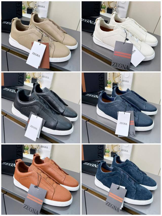 Men's Shoes 39-45, Ermenegildo Zegna Couture Triple Stitch Sneakers Limited Edi