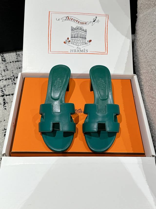 Purchasing-level Hermes 25 Oasis series H classic high-heeled flip flops 2025 sp