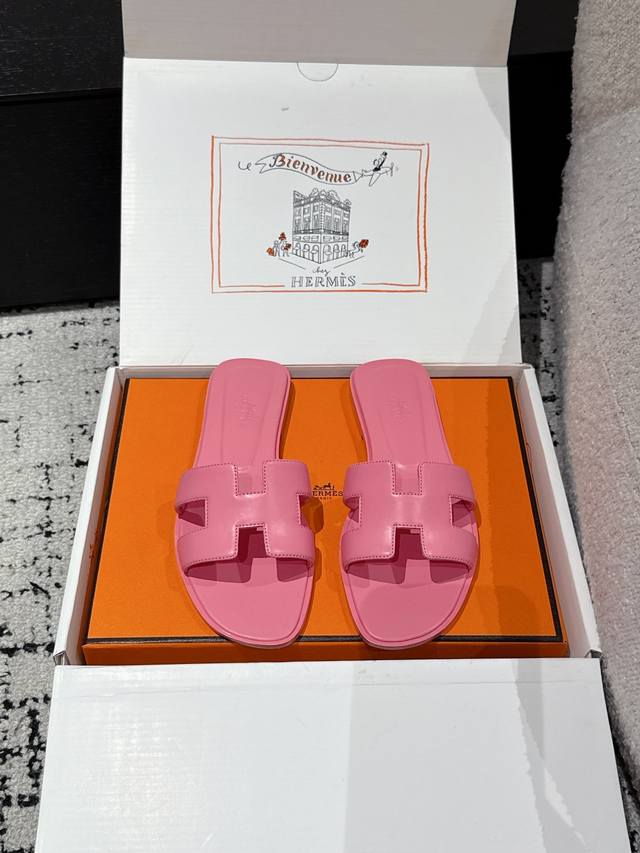 Purchasing-level Hermes 25 Oran series H classic flat flip flops 2025 spring and