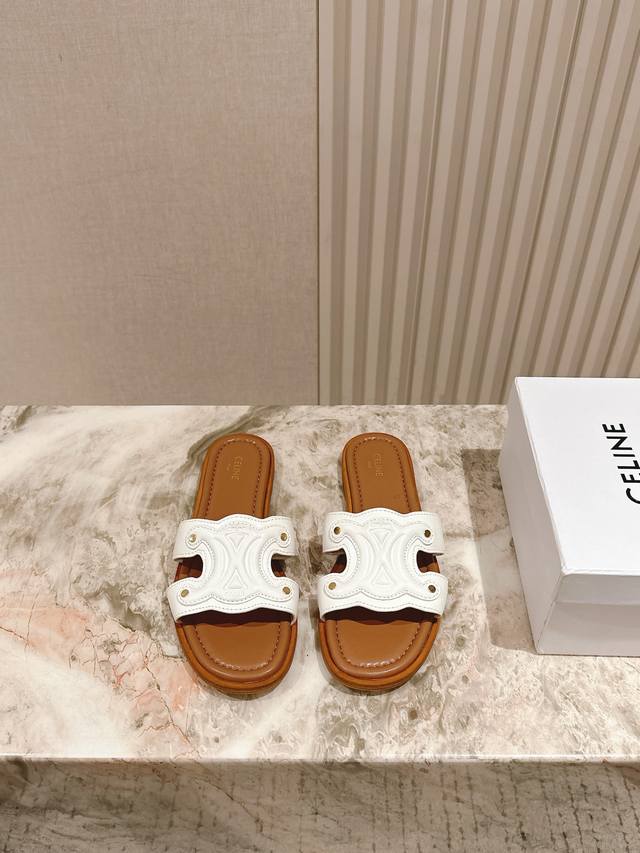 Slippers 225 Celine Celine Summer's new hit Arc de Triomphe British style flat s