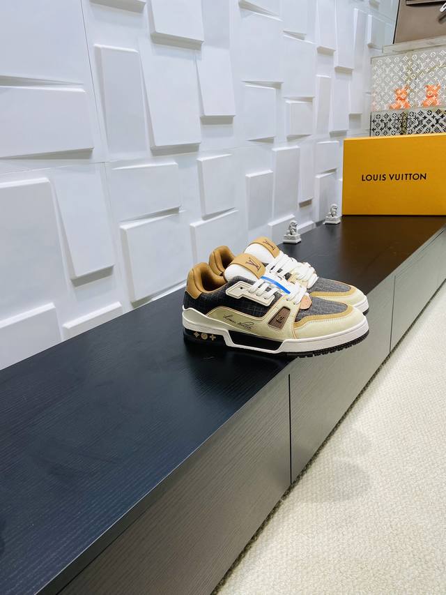 Top version: Lv Louis Vuitton L's Trainer series couple's casual sports shoes s