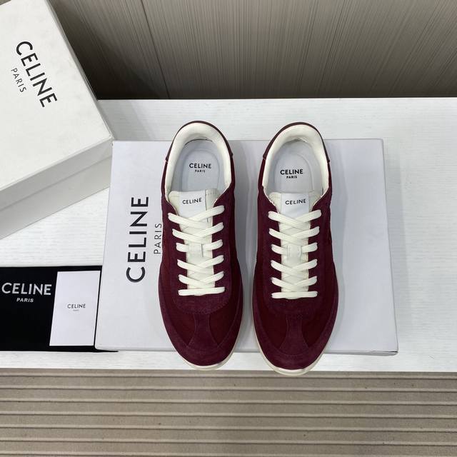 factory price P Celine*Celine 2025Ss new logo lace-up casual sports shoes, light
