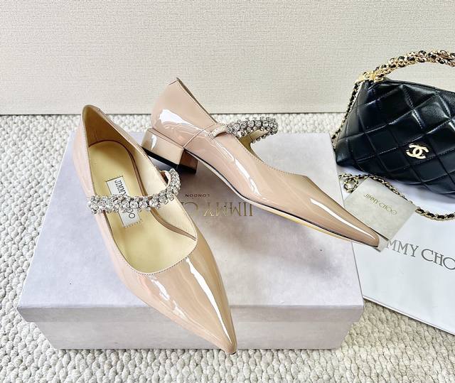 Purchasing version Jimmy Choo Jimmy Choo Jc new crystal diamond buckle pointed