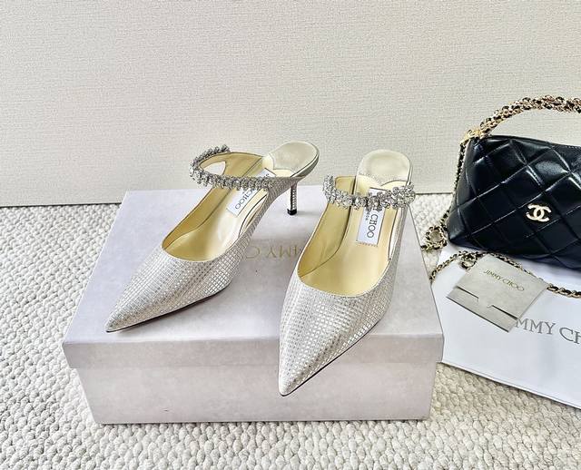 Purchasing version Jimmy Choo Jimmy Choo Jc new crystal diamond buckle high hee