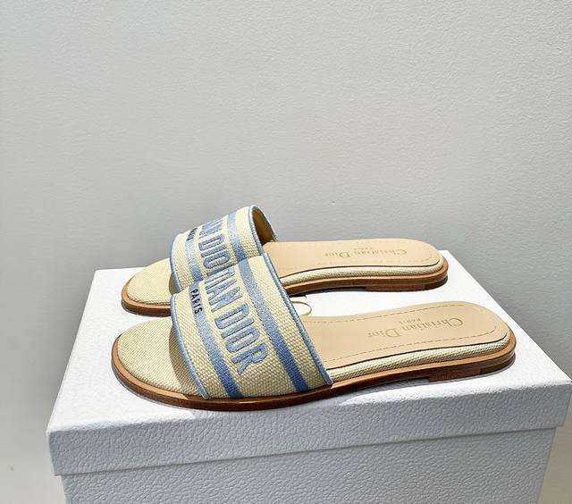 Purchase version Dior 25 years Dway series new color D home embroidered flat sa