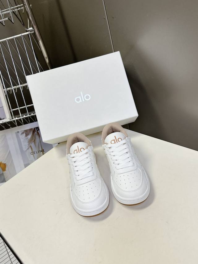 Alo2025 Spring and Summer new color matching white shoes thick sole comfortable