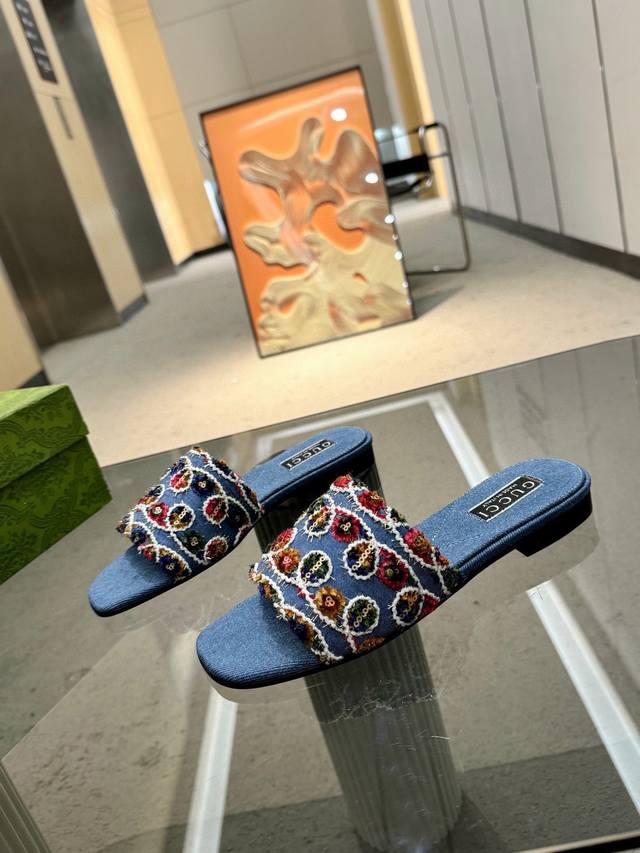 Factory P price Gucc* Home 2 new flat heel flip flops high version long-term st