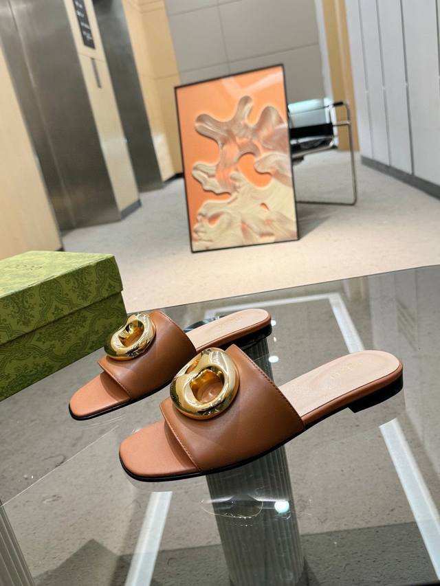 Factory P price Gucc* Home 2 new flat heel flip flops high version long-term st