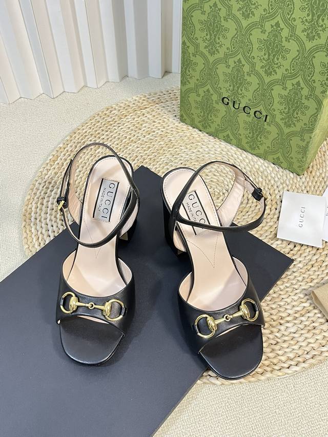 Factory: Top version Gucci women's interlocking double G women's horsebit sanda