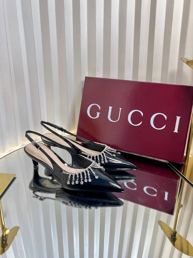 Gucci 25Ss Early Spring New G Diamond Chain High Heels Vertical diamond chain ac