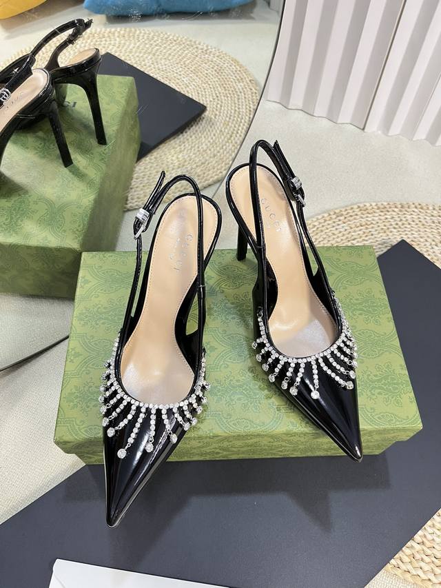 Gucci 24Ss Early Spring New G Diamond Chain High Heels Vertical diamond chain ac