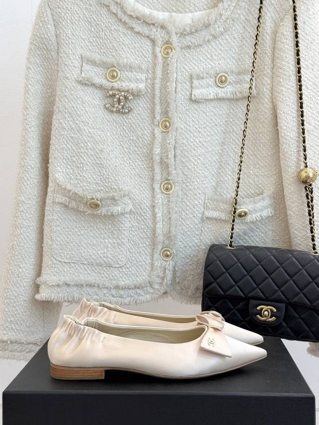 Factory Price Chane* | Chanel 25A New Pointed Toe Bow Ballet Flats This ballet