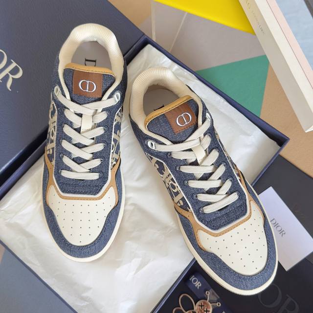 Top version: Low-top latest colorway Dior Dior B27 Uptown couple's denim old fl