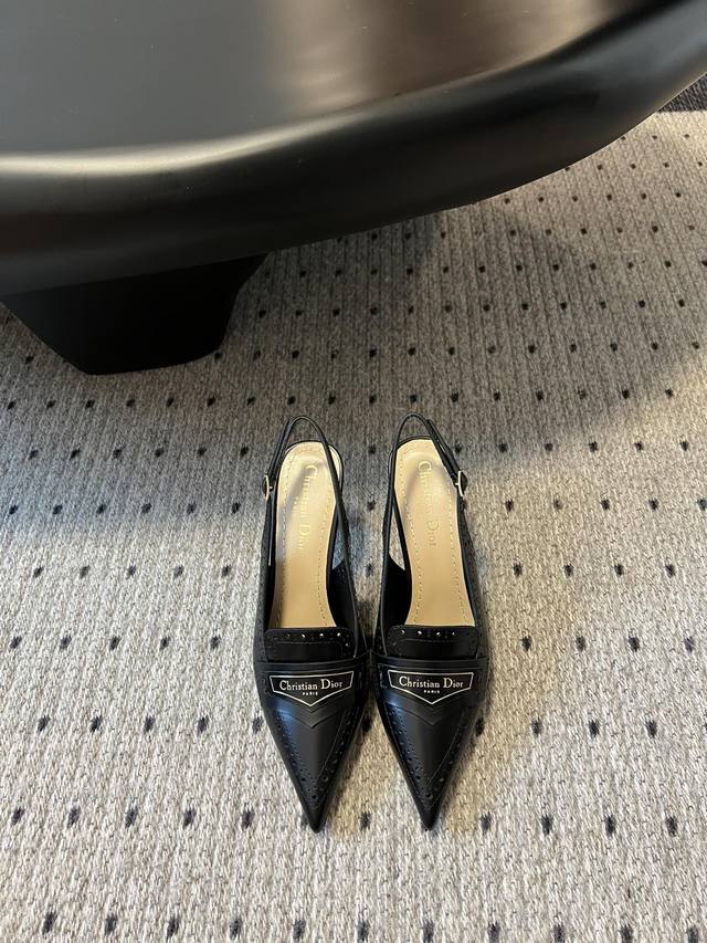 Top version Dior 25 new pointed hollow back high heel sandal This Dior Boy slin