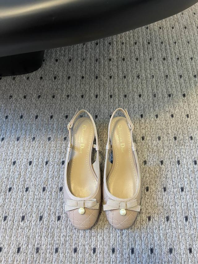 Top version Dior 25 Synchronous counter Dior classic diamond thick heel Mary Ja