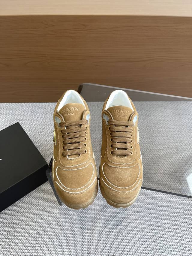 Male+10 Prada 24Ss new autumn and winter couple's Dexun shoes The fabric is impo