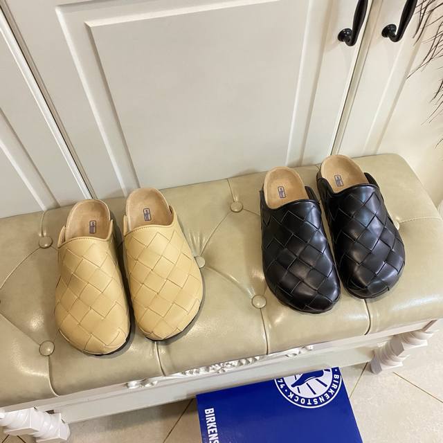 factory price P, Birkenstock couple's half-slippers, cowhide upper, sheepskin li