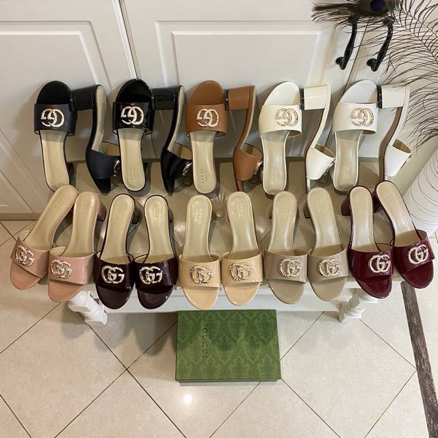 Factory price Pp rubber sole, leather outsole, Gucci new slippers, cowhide pate
