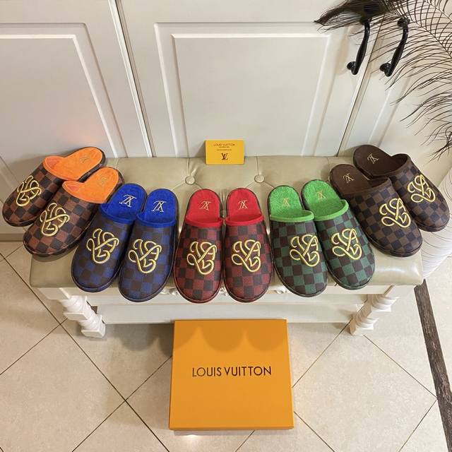 factory price P, Louis Vuitton & Loewe co-branded couple's slippers, classic old