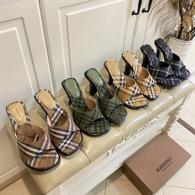 Factory price Pp cloth, hot diamond surface, Burberry new slippers, 1:1 replica