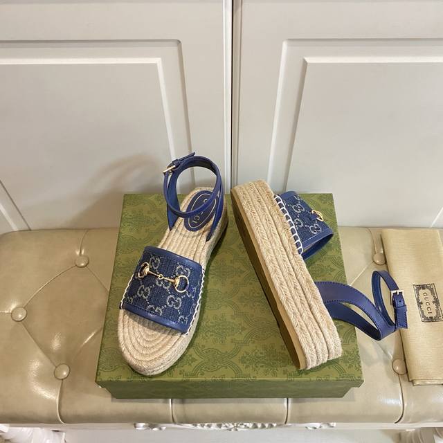 factory price P, Gucci fisherman sandals, denim surface, sheepskin lining, thick
