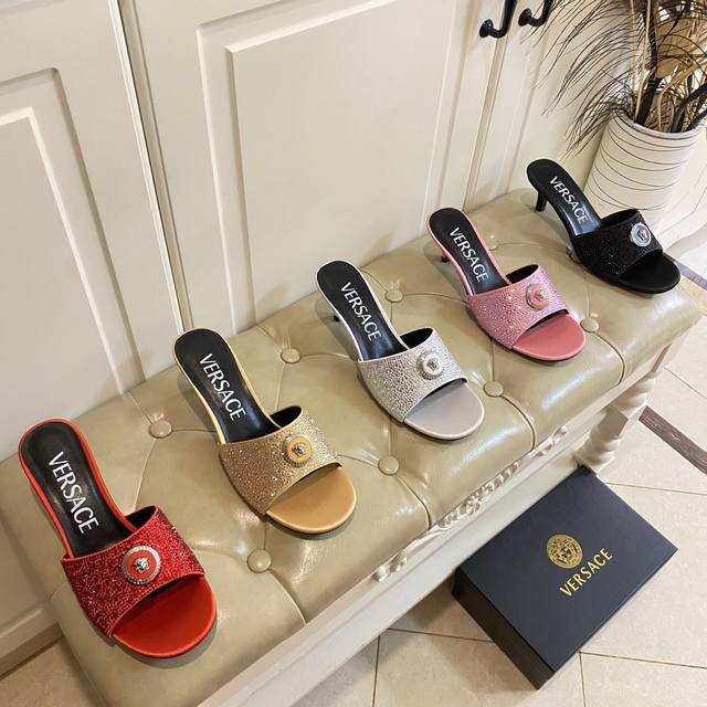 Factory price PP rubber sole, leather sole, Versace new style, diamond surface,