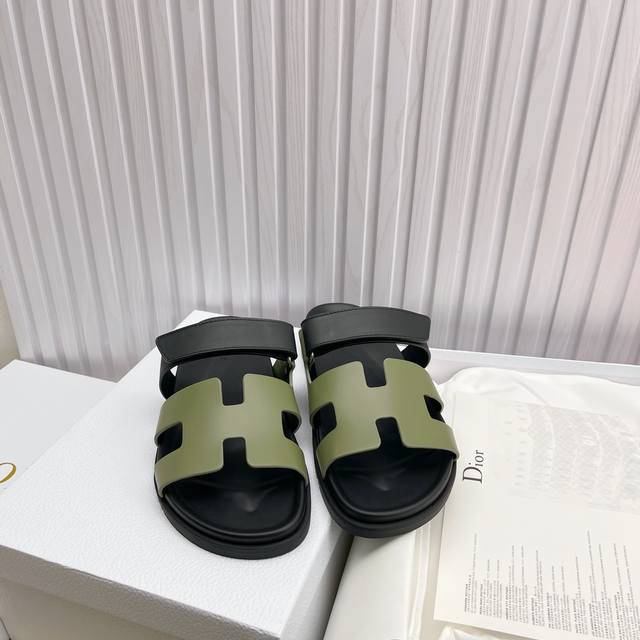 Spot high version Herme' Chypre second uncle slippers hit series, bright spring