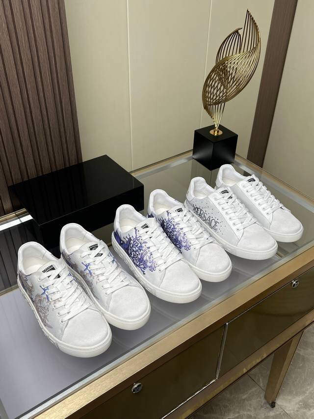 Versace new men's sneakers, cowhide + fabric, sheepskin lining, sheepskin pad,
