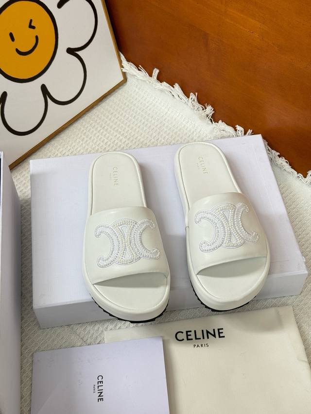 Factory Price P Celine's new thick-soled couple slippers Fashion bloggers and E