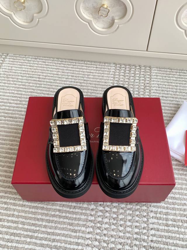 Purchasing-level 2025 Spring and Summer New Rv Viv' Rangers Diamond Buckle Mule