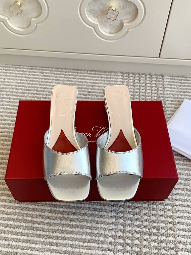 Purchasing-level 2025 Spring and Summer New Rv Rhinestone Heel Sandals Rv is si