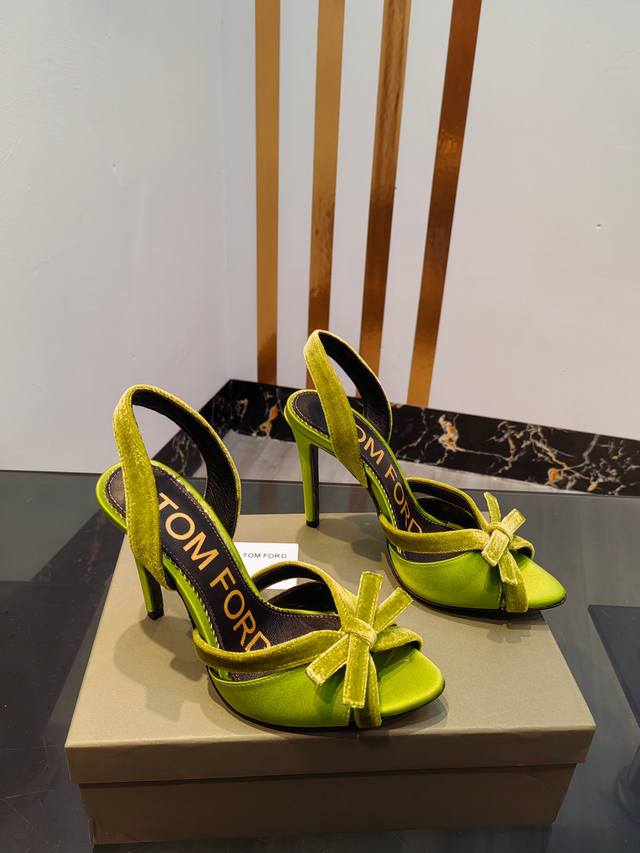 Factory price P Tom Ford top high version high heel slingback sandals Upper: im